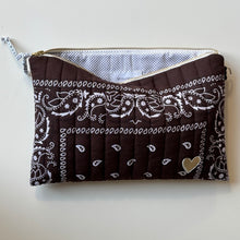 Pochette Bandana Matelassée Marron, Bordeaux, Violet