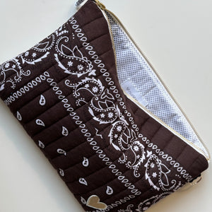 Pochette Bandana Matelassée Marron, Bordeaux, Violet